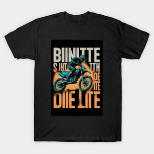 Dirt bike rider w/ orange and grey lettering T-Shirt